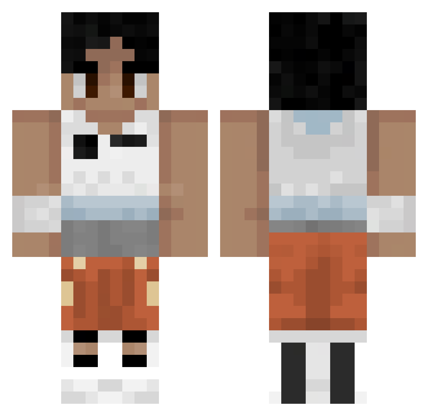 sirmot Minecraft skin, front and back view