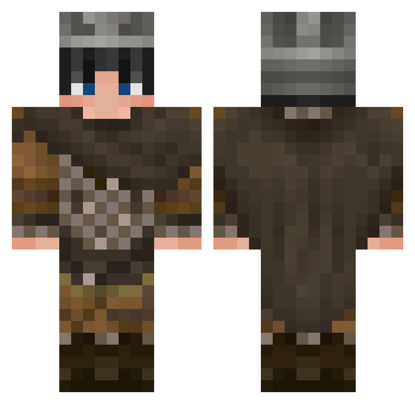 Metee Minecraft skin, front and back view