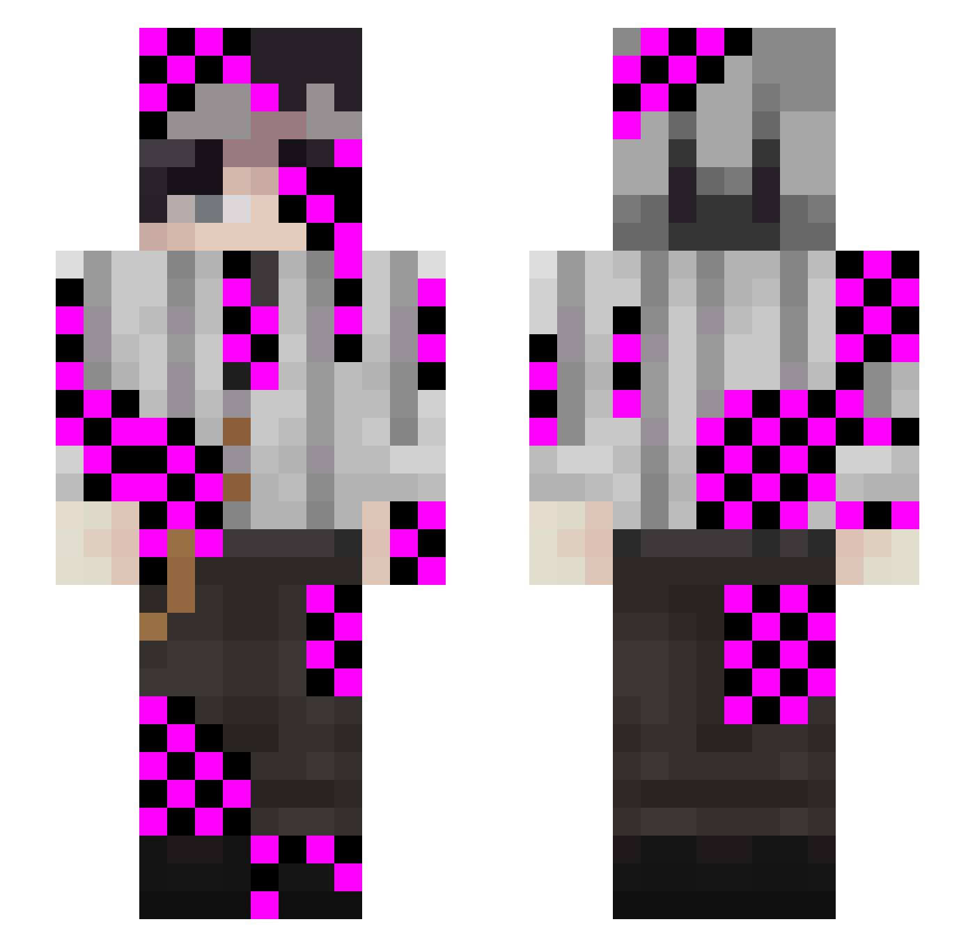 UrPetFish Minecraft skin, front and back view