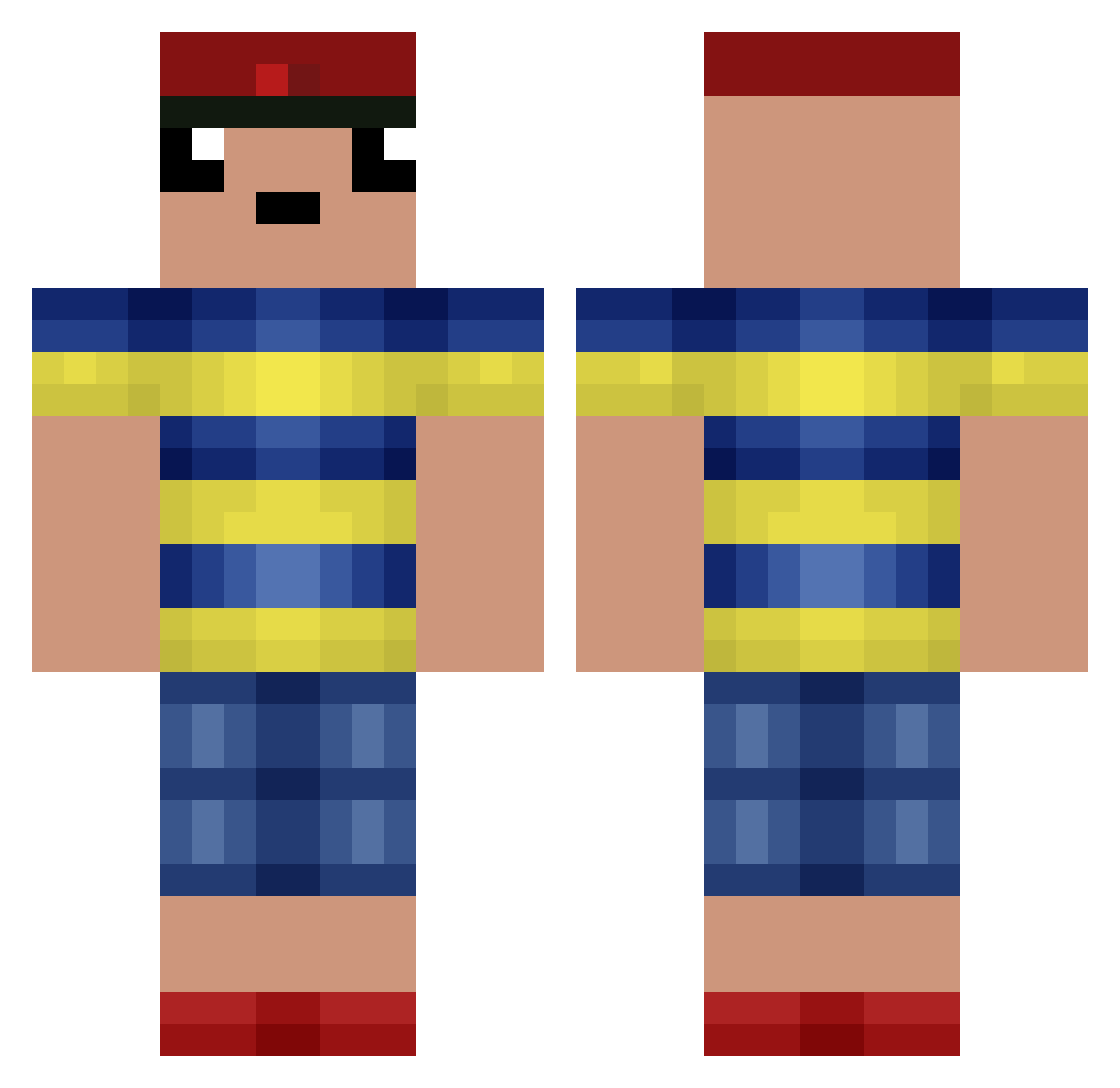LaterNerd Minecraft skin, front and back view