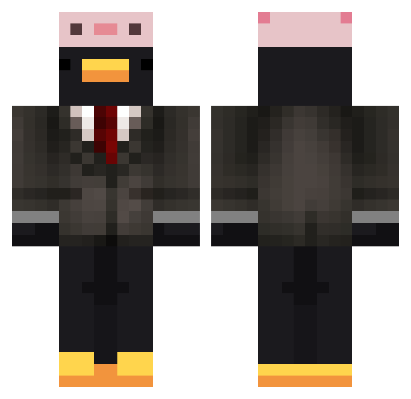 lewydolny Minecraft skin, front and back view