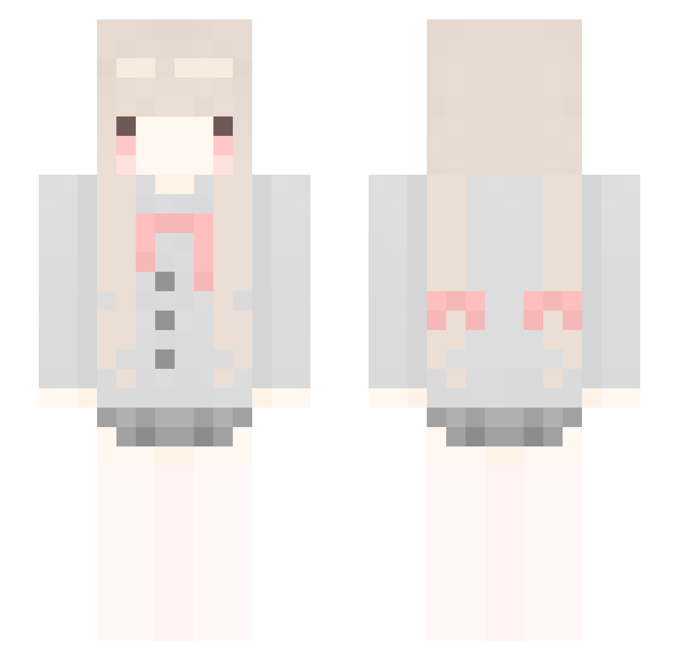 Solkie Minecraft skin, front and back view
