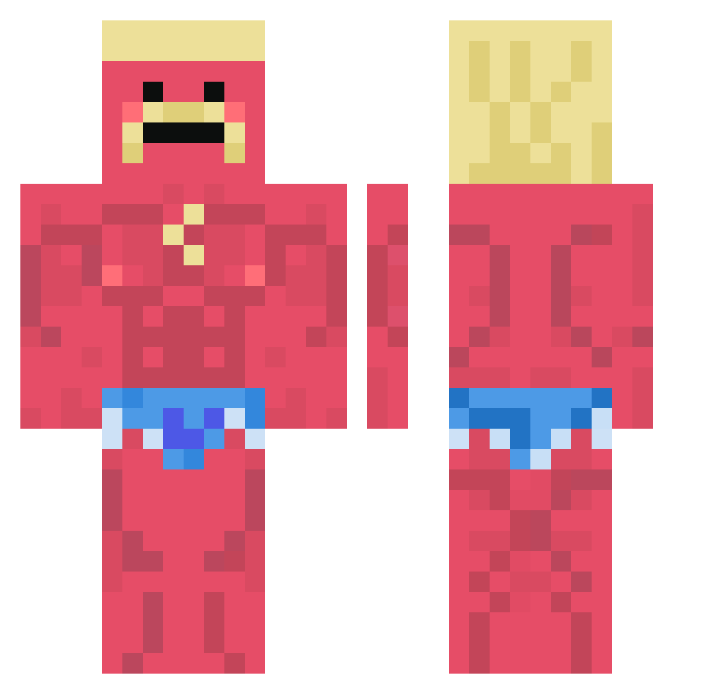 luwi Minecraft skin, front and back view