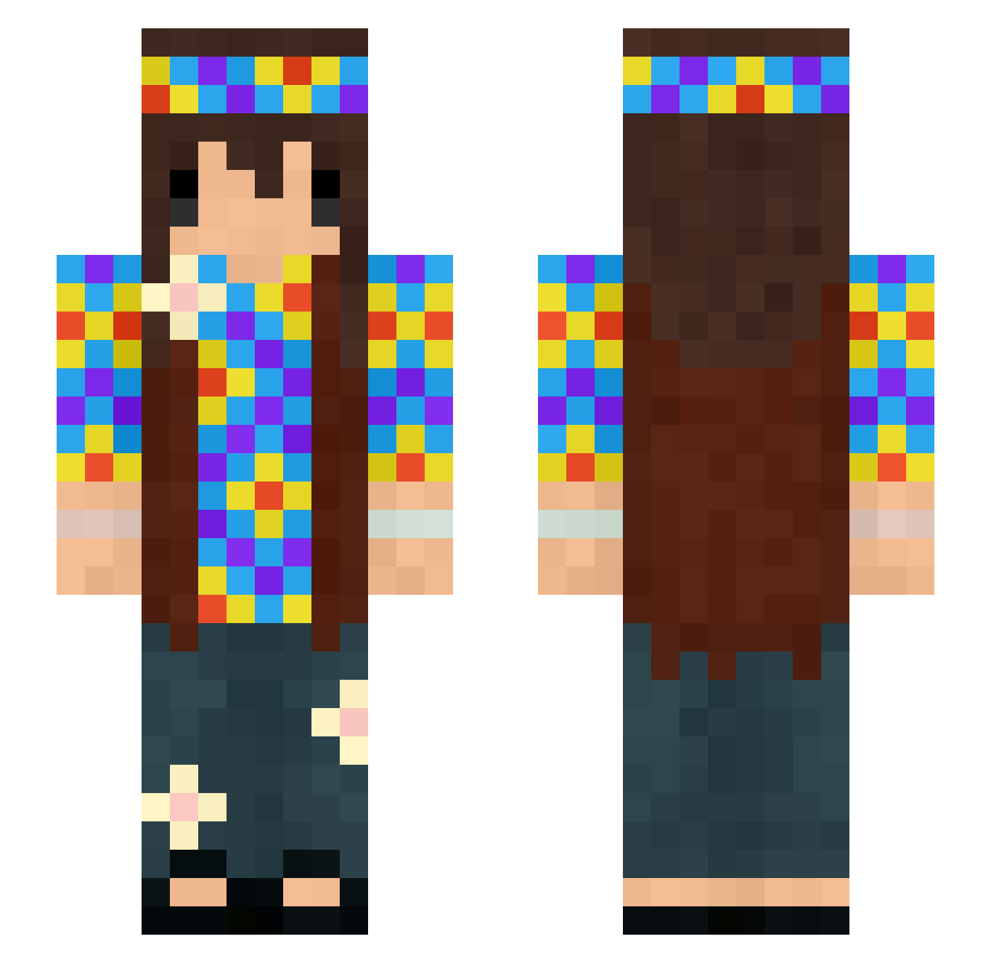 kkito123 Minecraft skin, front and back view