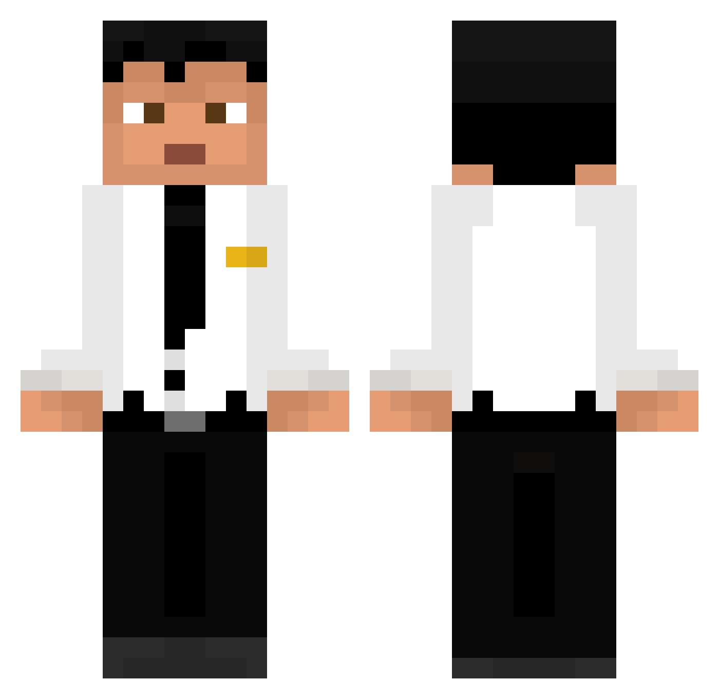 FlightAttendant Minecraft skin, front and back view
