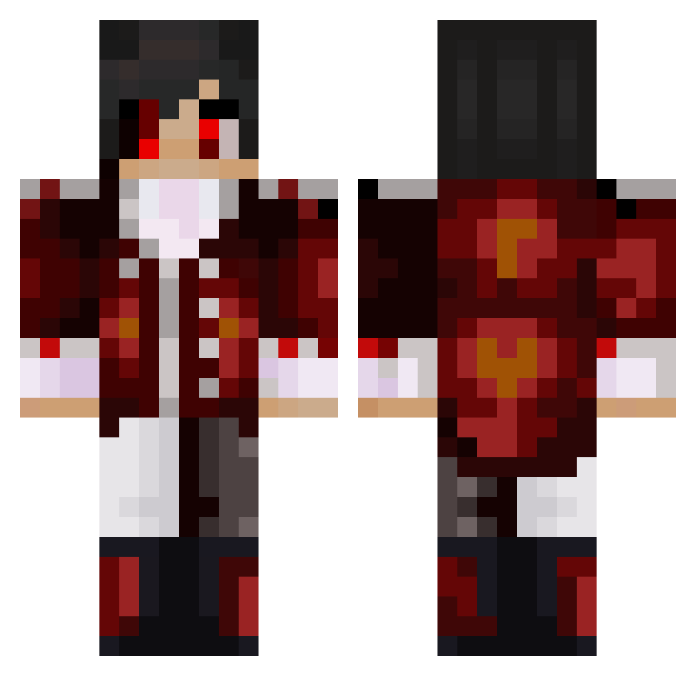 vanizs Minecraft skin, front and back view