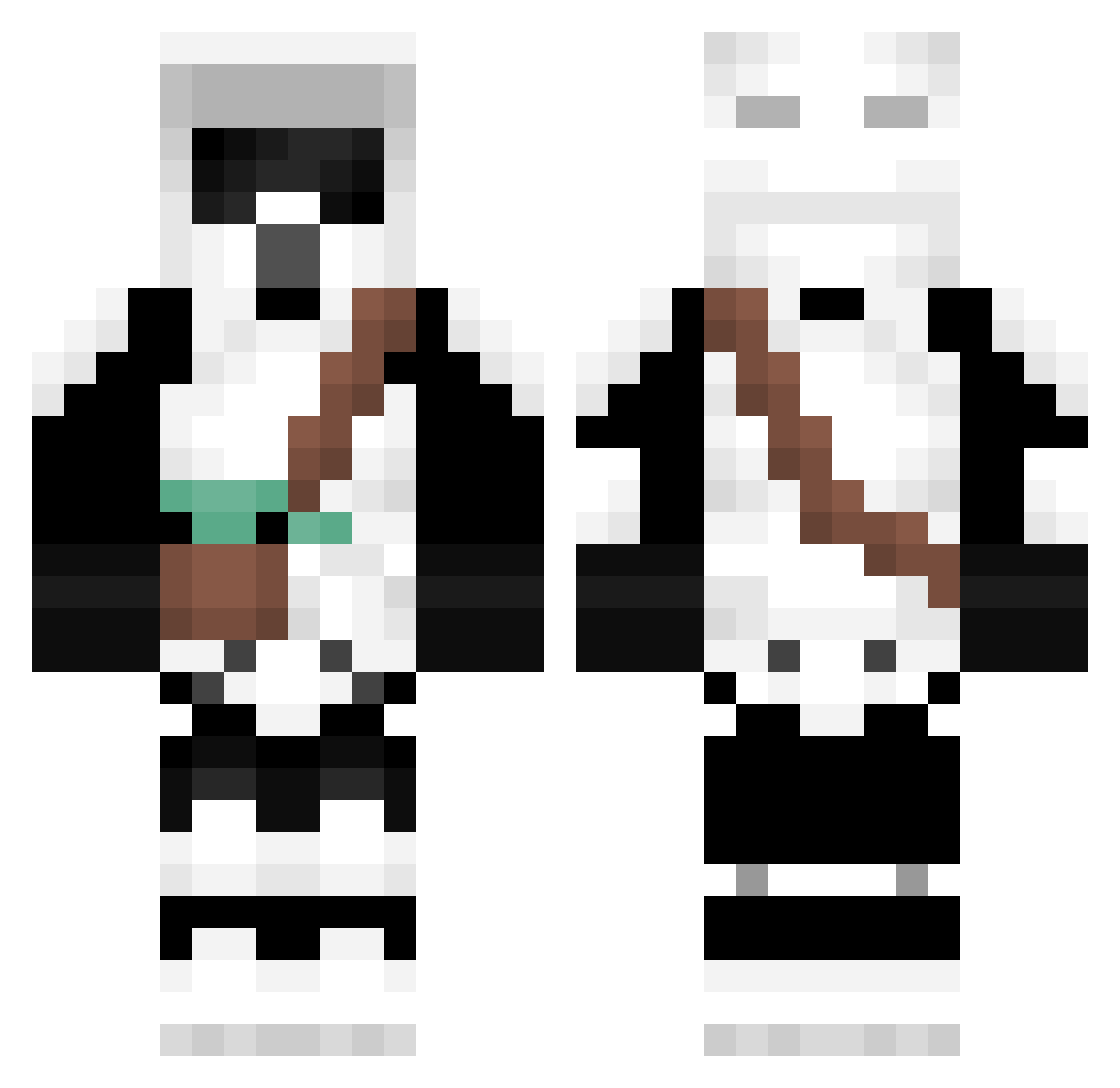 Dehumanize Minecraft skin, front and back view