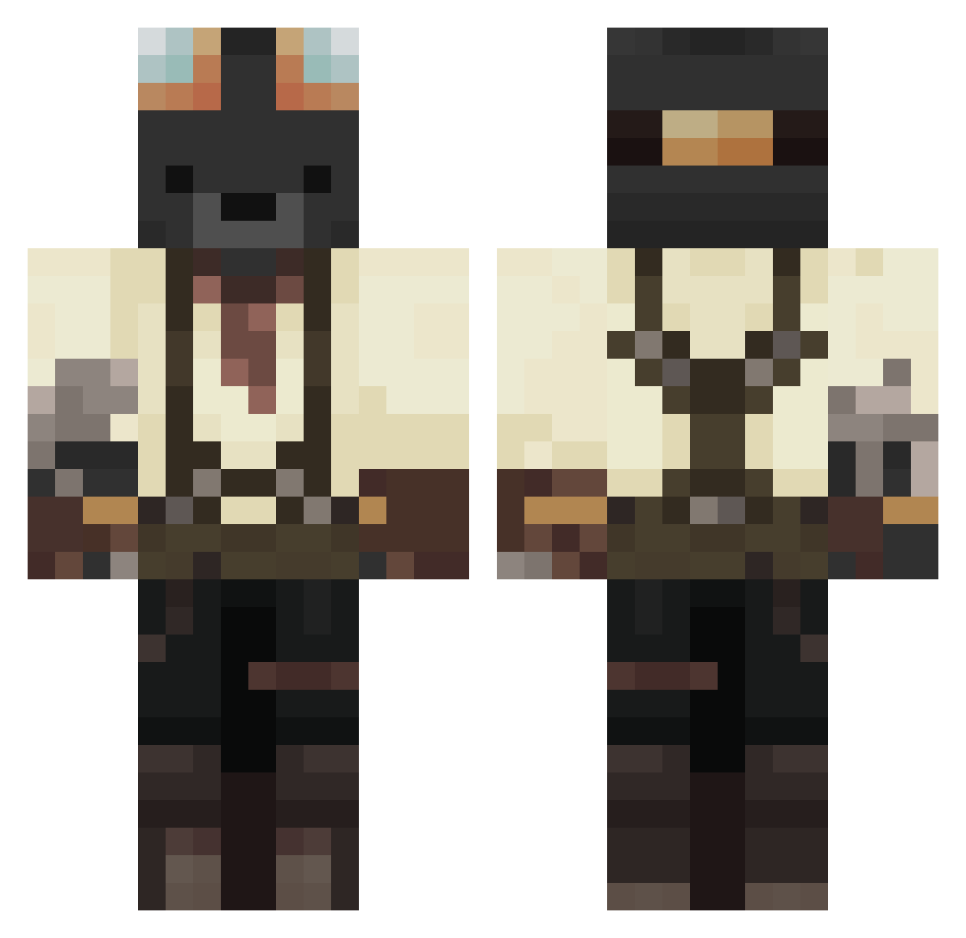 SaturnOreo Minecraft skin, front and back view