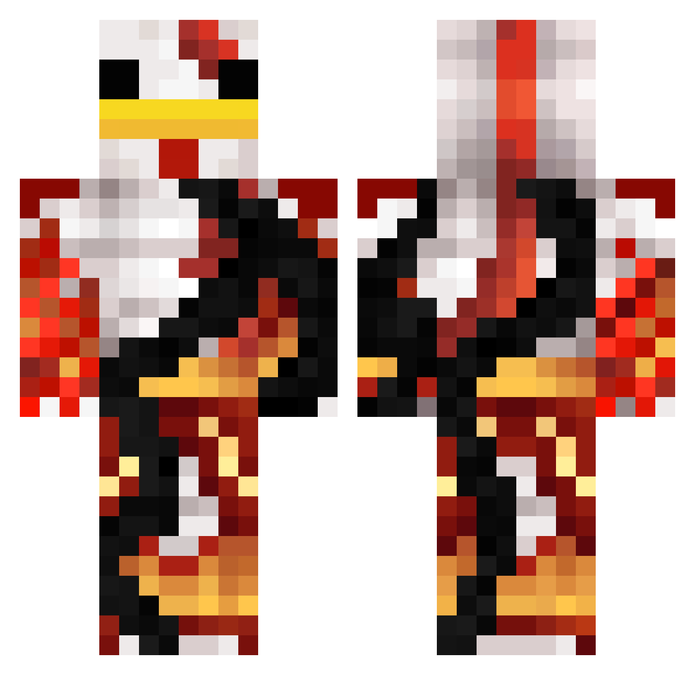 Vector_67 Minecraft skin, front and back view