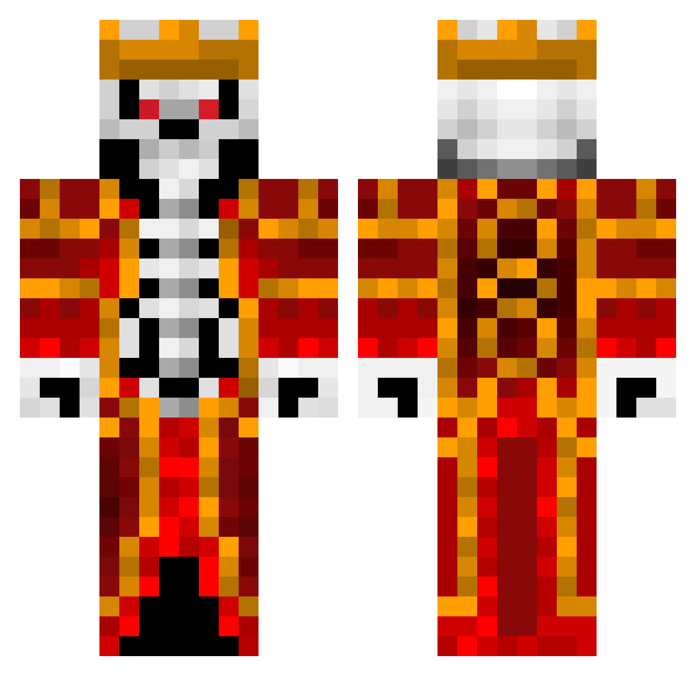 Fini5h Minecraft skin, front and back view