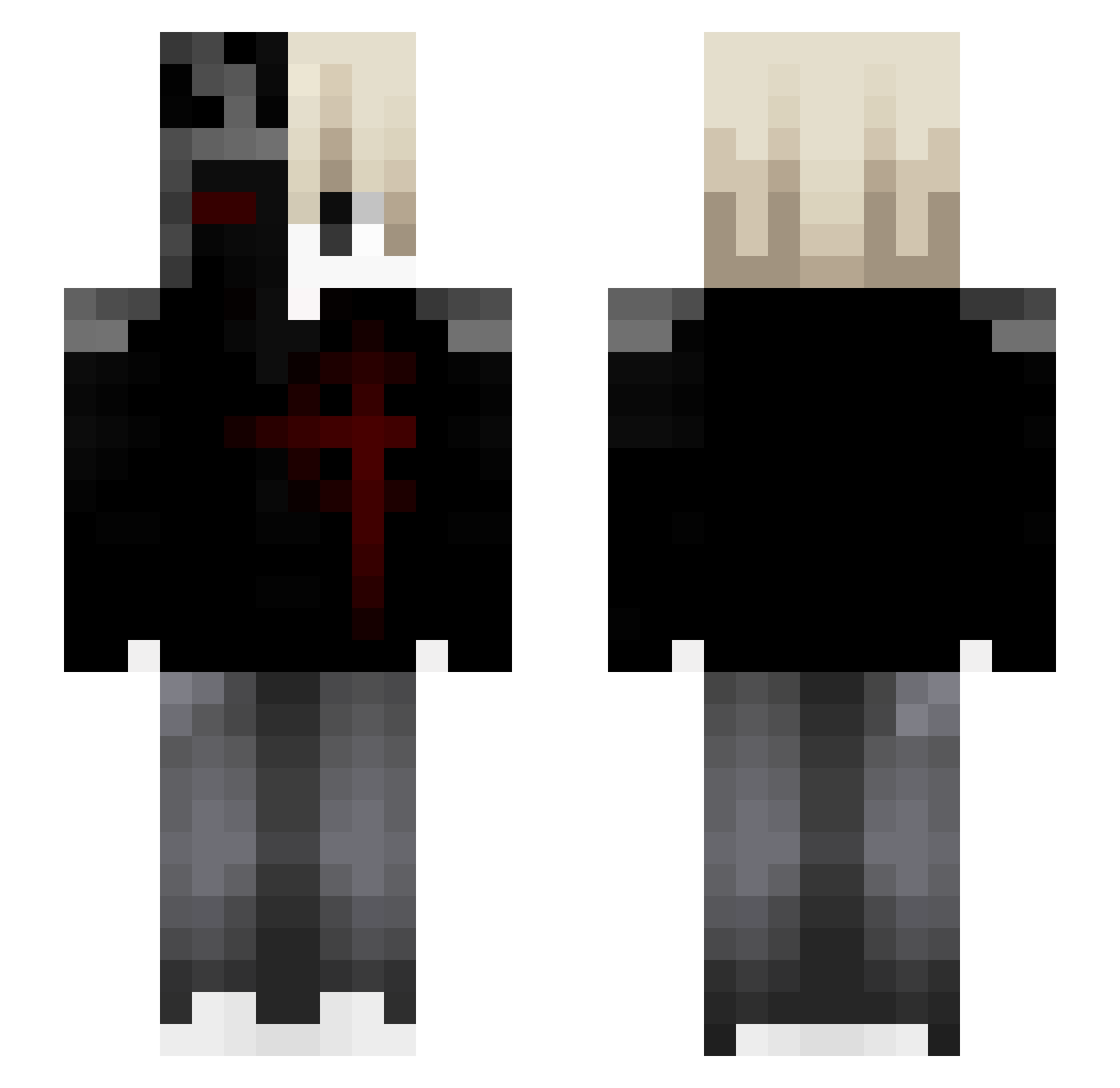 puwq Minecraft skin, front and back view