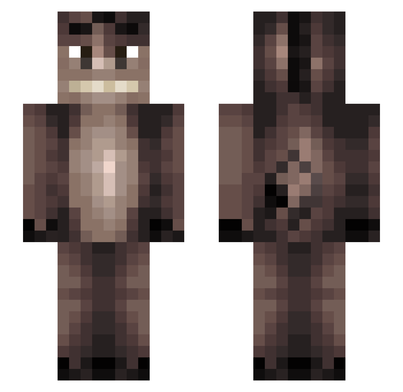 Isabeliki Minecraft skin, front and back view