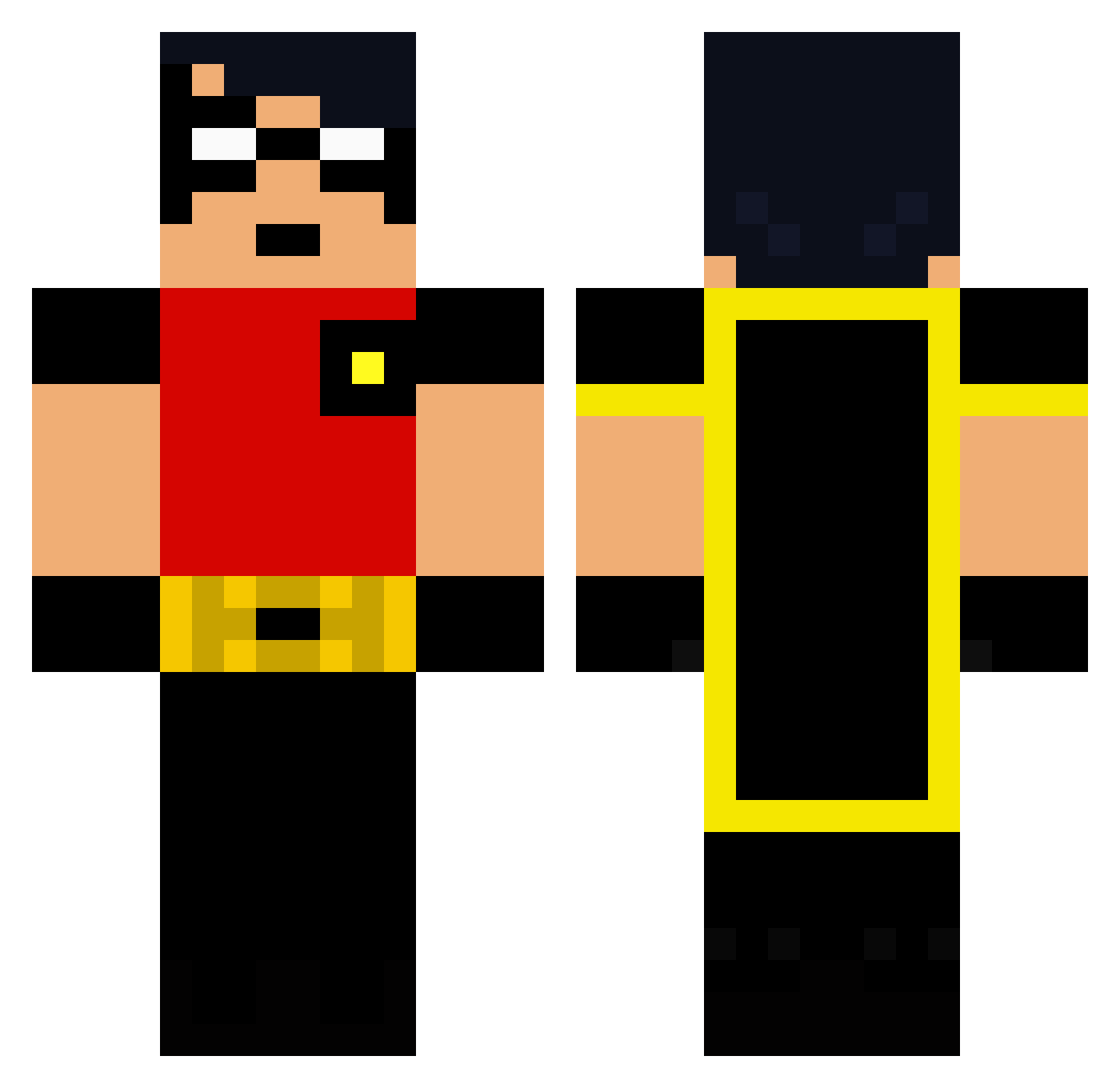flagstone Minecraft skin, front and back view