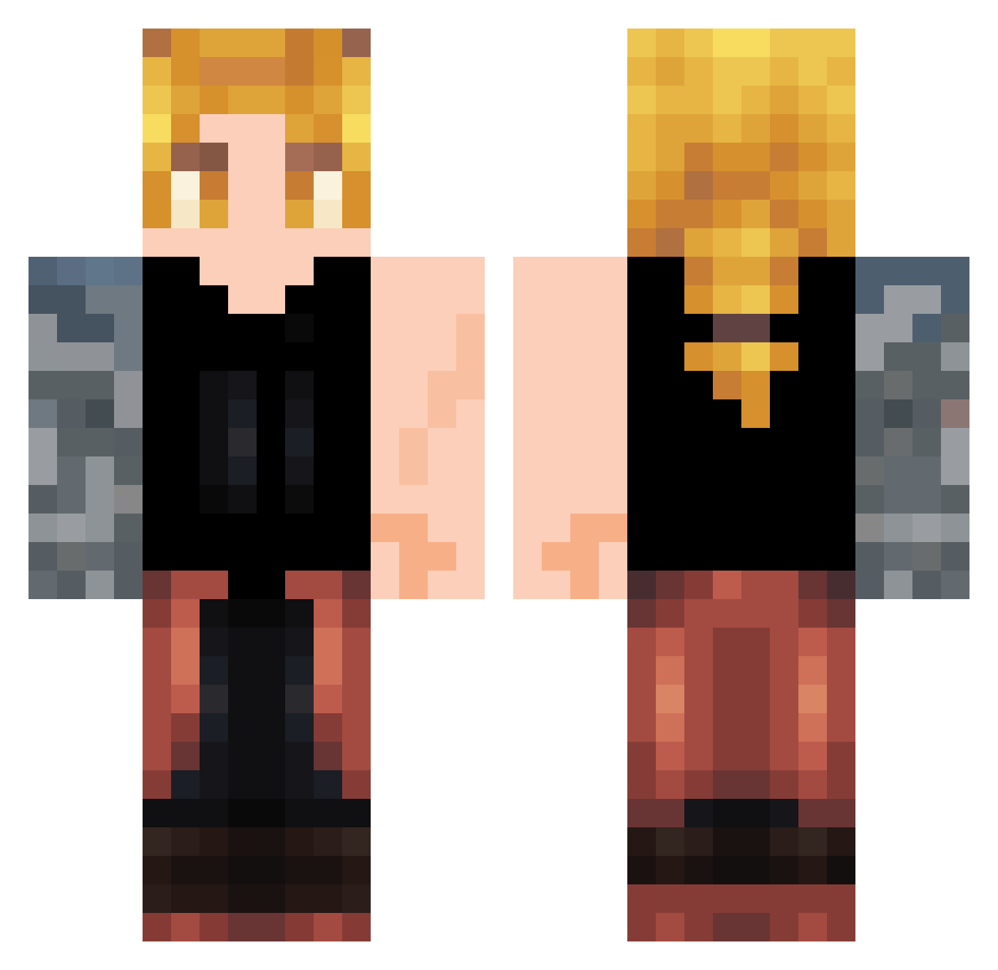 Notkulibway Minecraft skin, front and back view