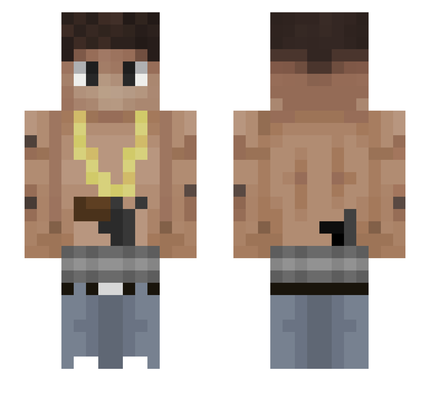 SHTP0R Minecraft skin, front and back view