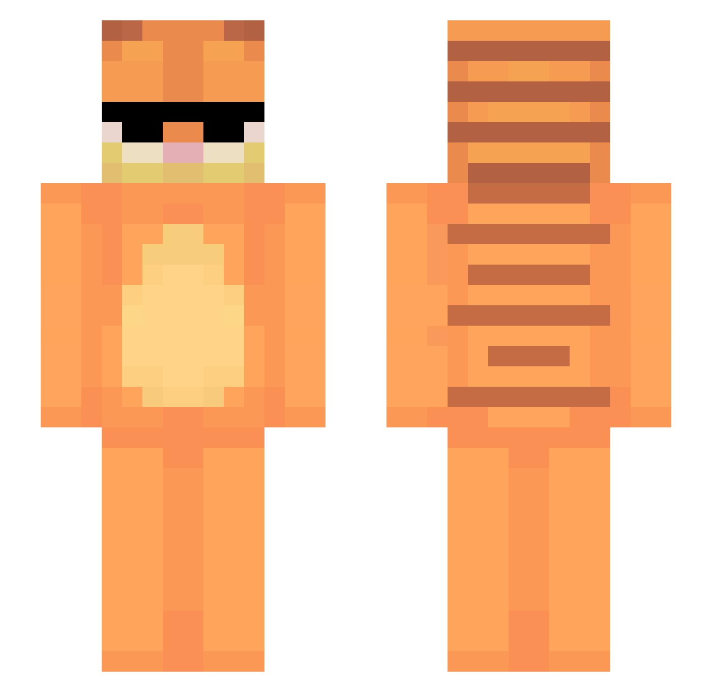 Vaugun Minecraft skin, front and back view