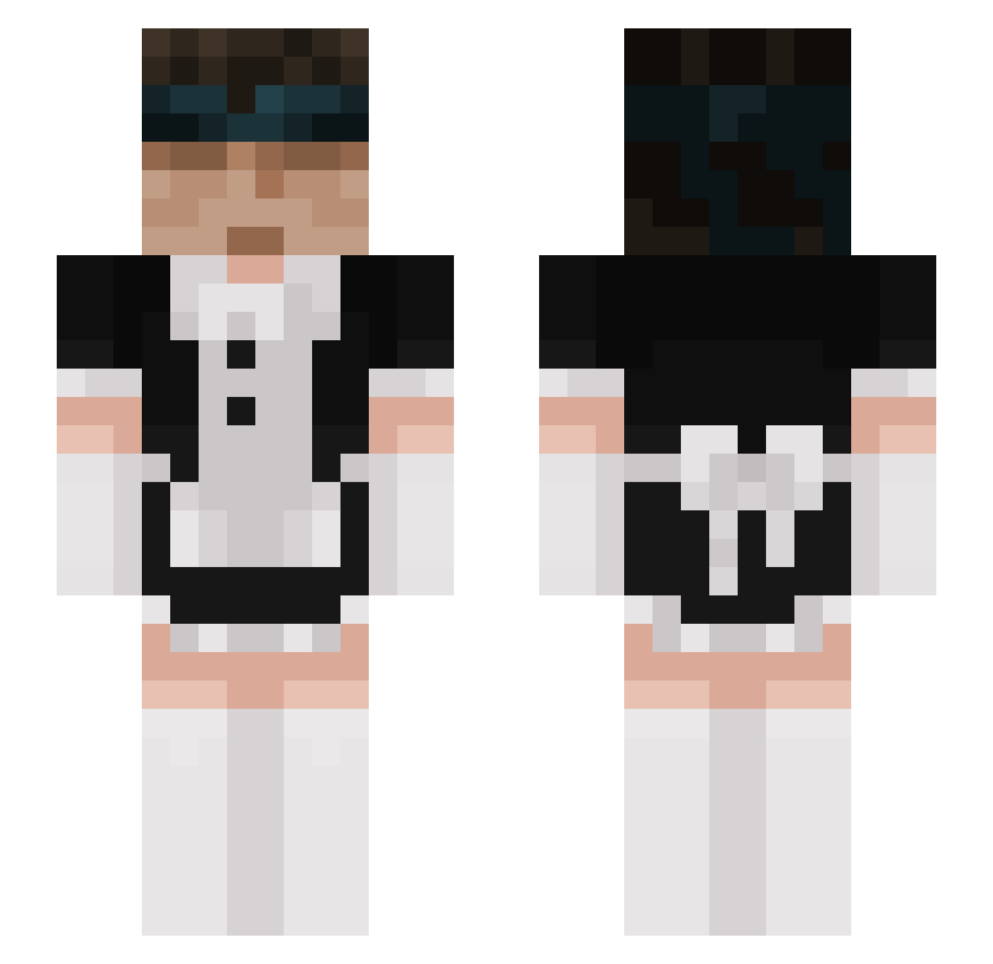 Woup777 Minecraft skin, front and back view
