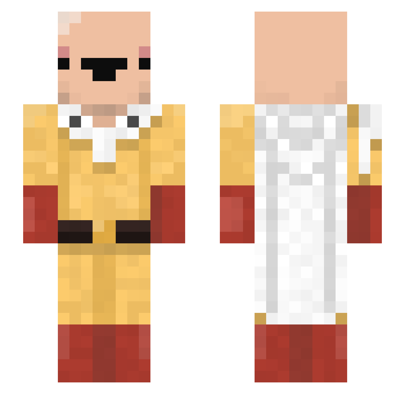 Alexbckt Minecraft skin, front and back view