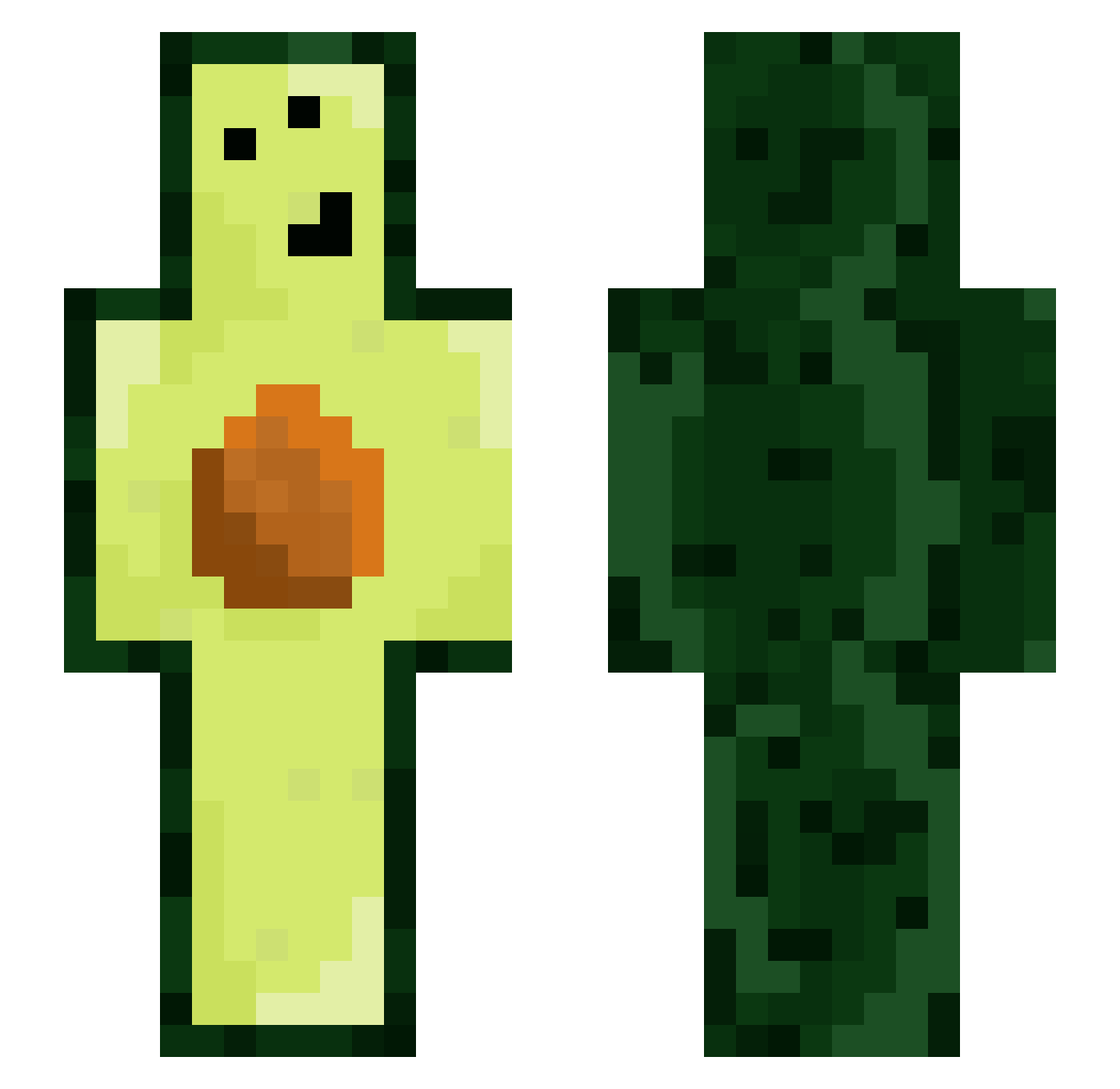 Veni0 Minecraft skin, front and back view