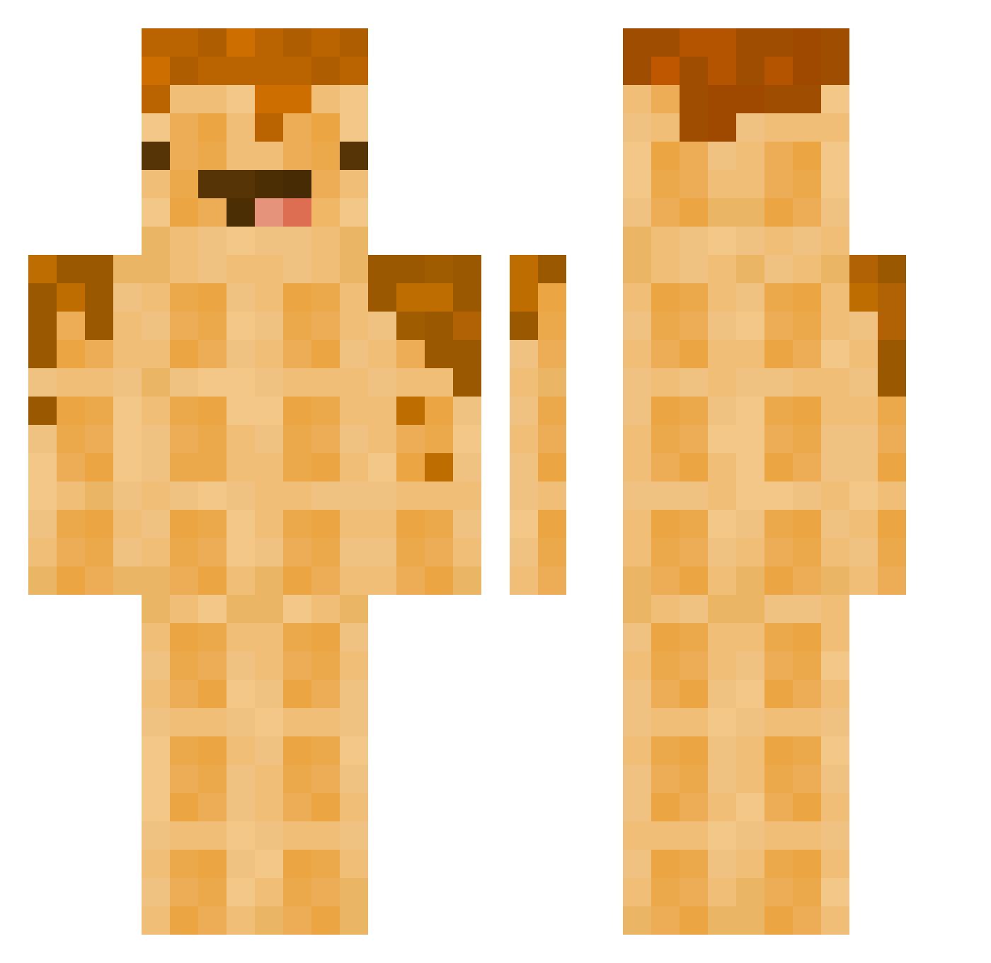 Waafflee Minecraft skin, front and back view