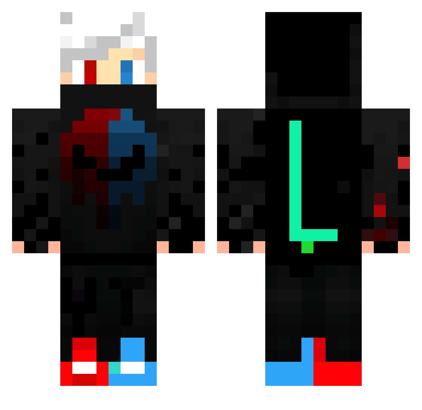 raidil Minecraft skin, front and back view