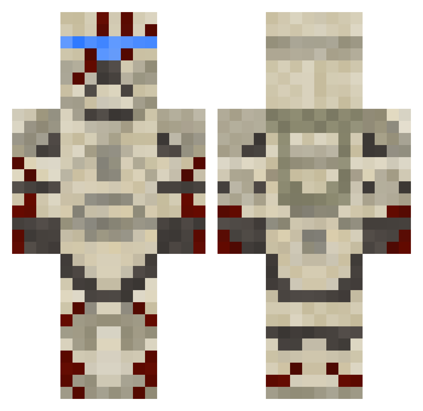 Kyloohh Minecraft skin, front and back view