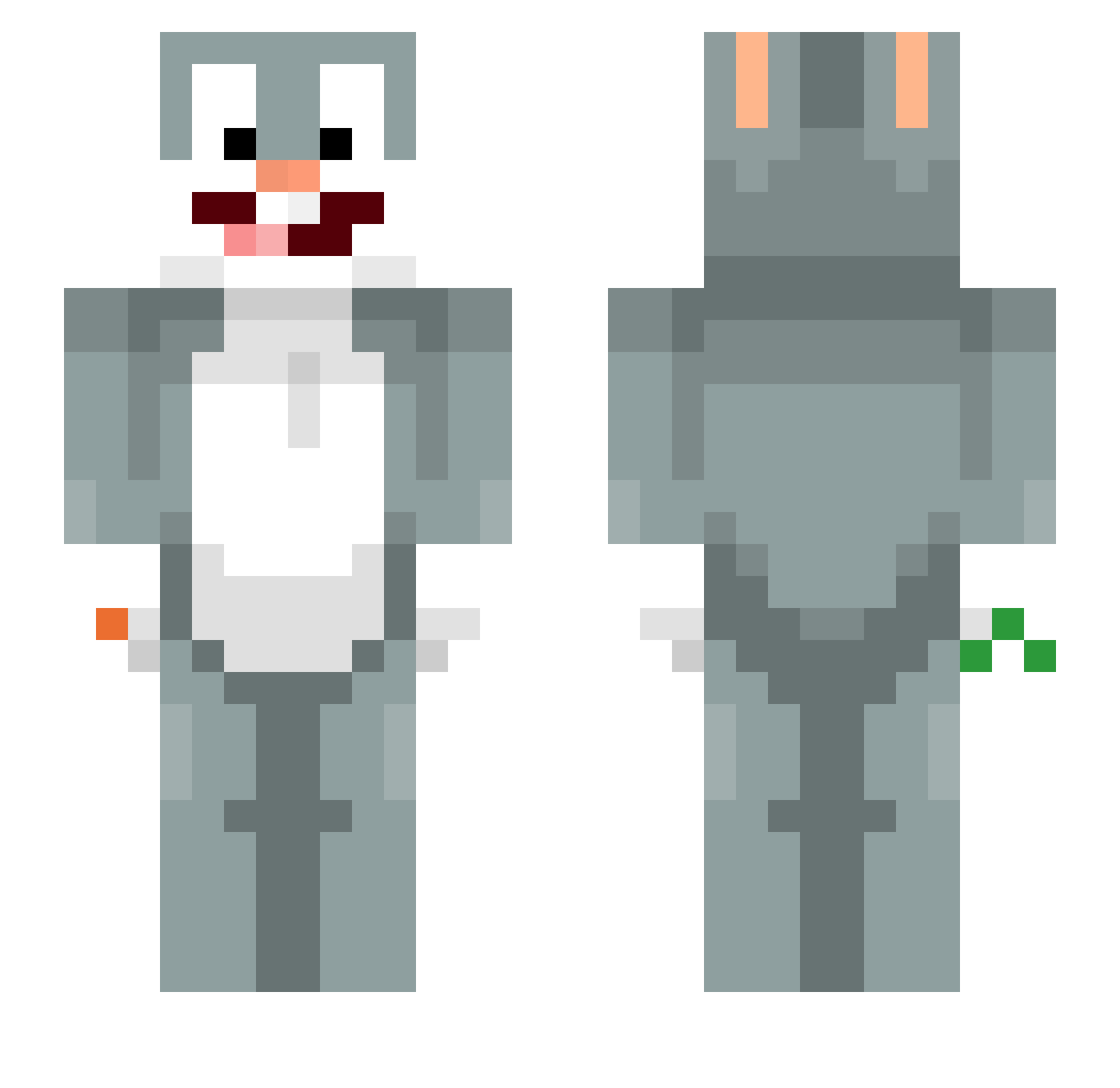 Erma1233 Minecraft skin, front and back view