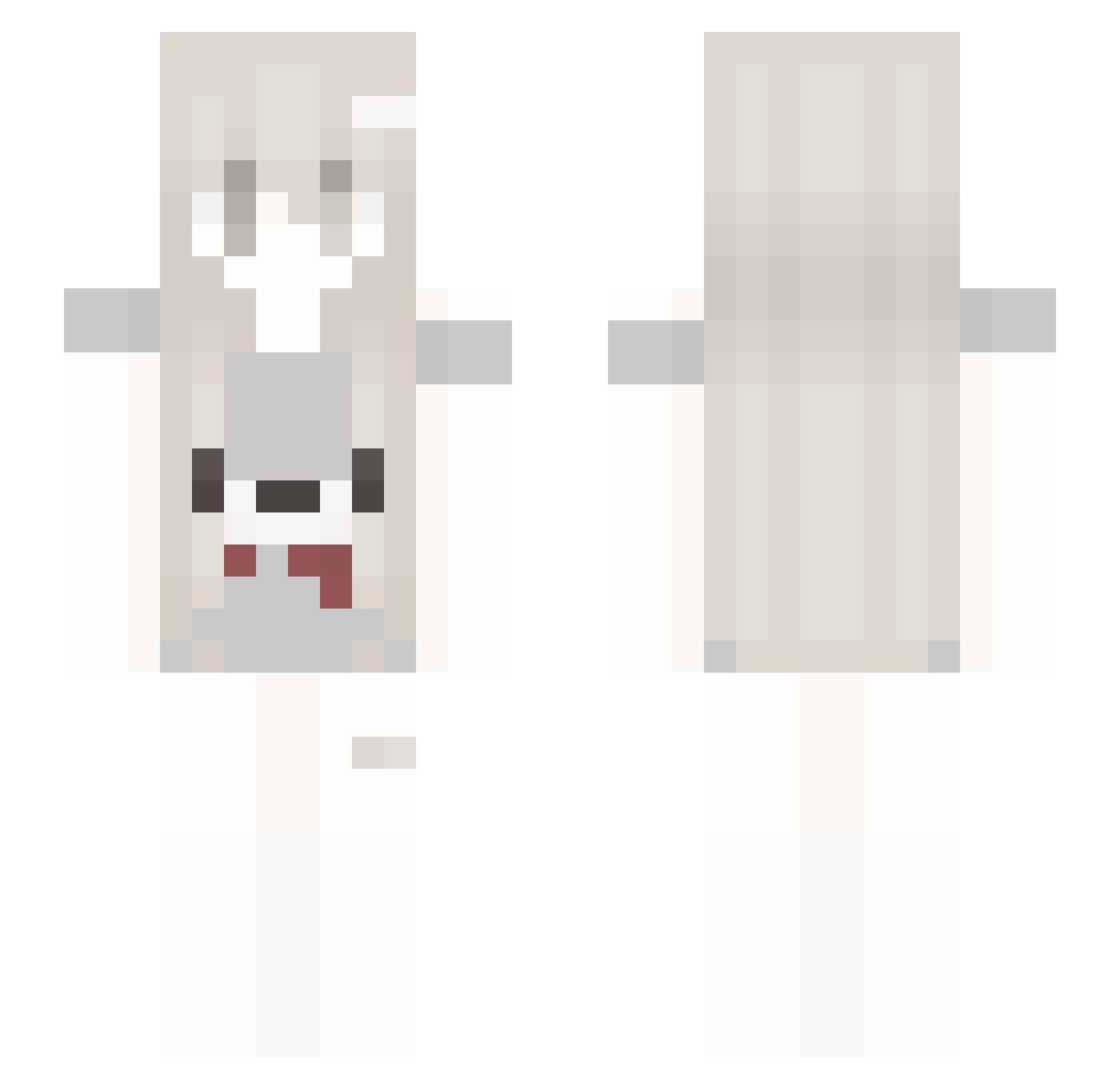 meioka Minecraft skin, front and back view