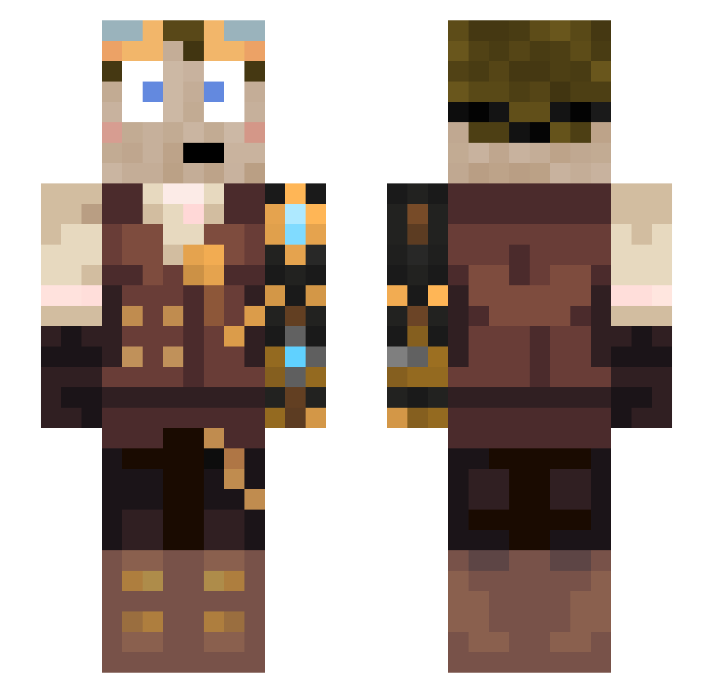AbstainGrain Minecraft skin, front and back view