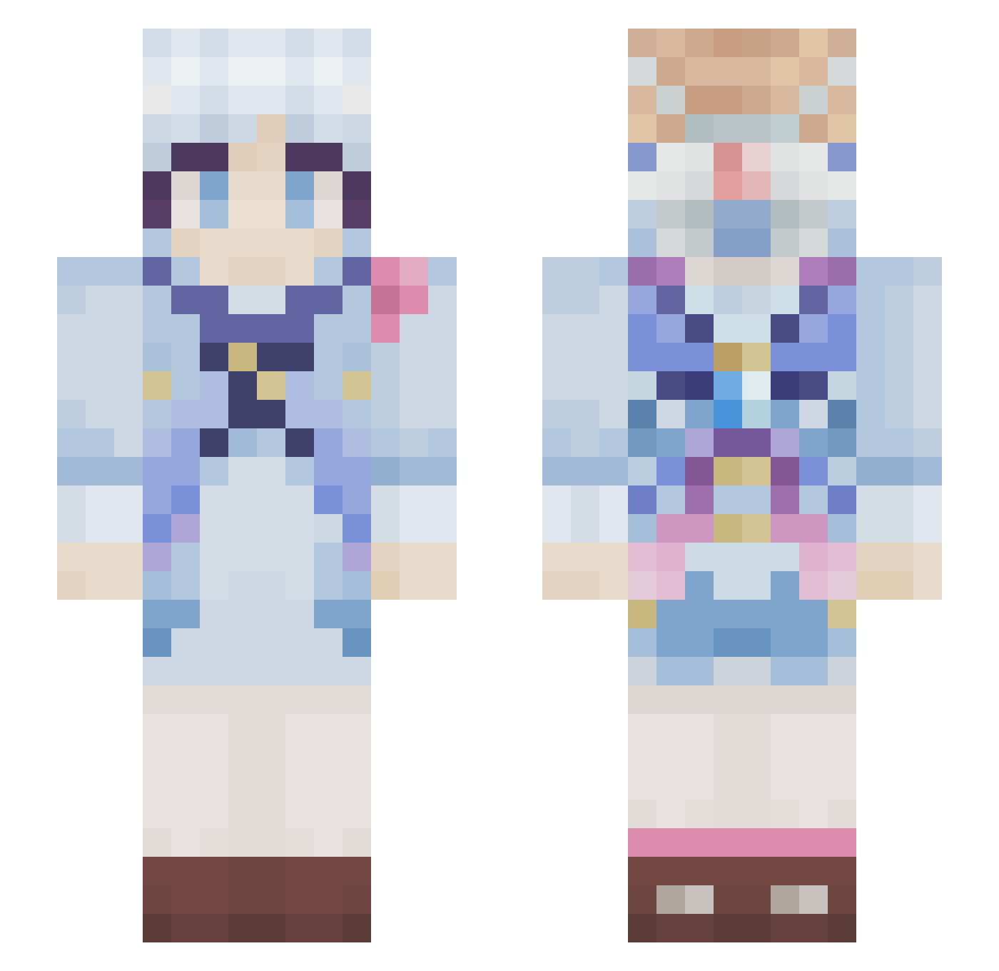 nasiringo Minecraft skin, front and back view