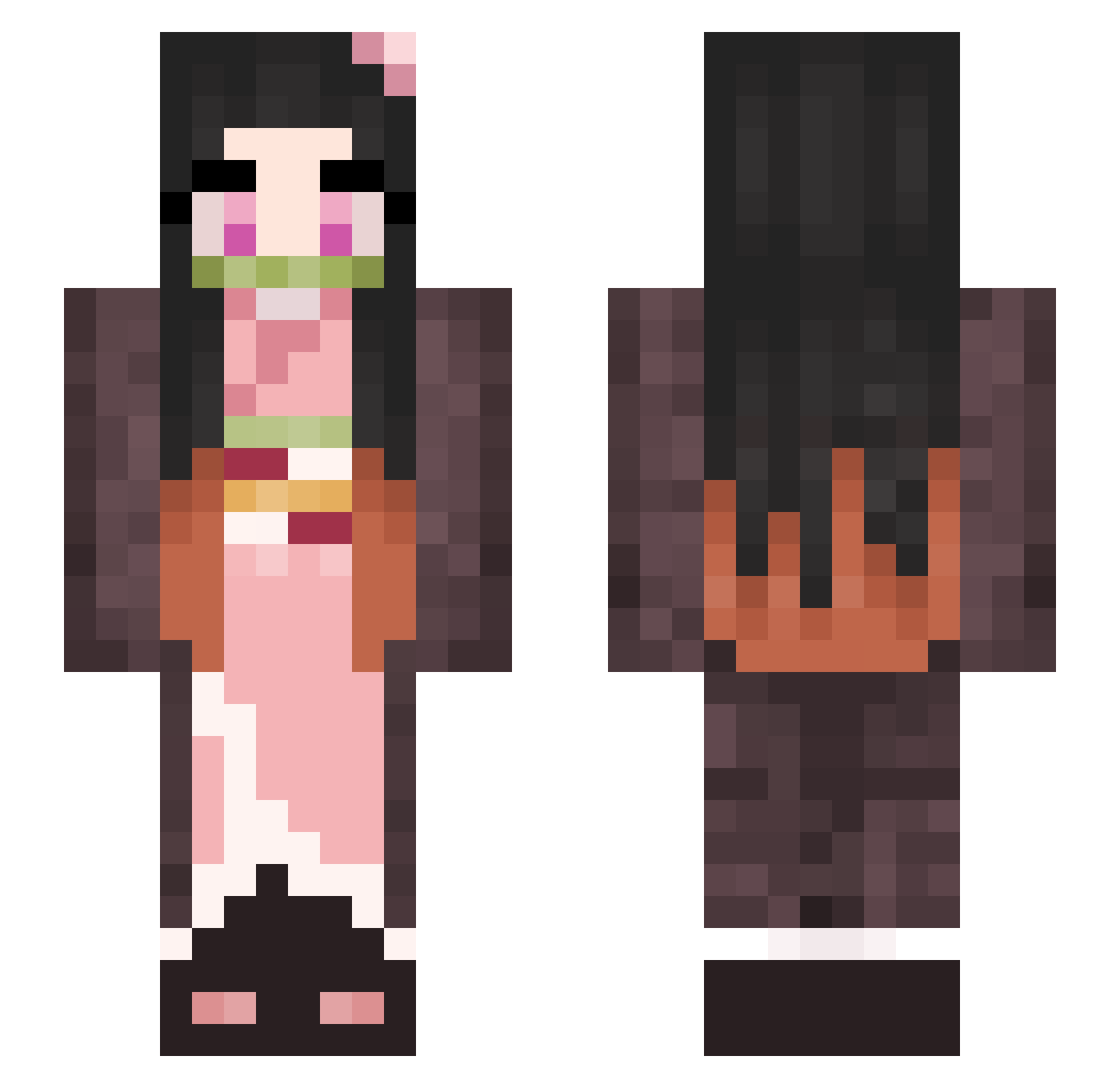 Handsome_Hunter Minecraft skin, front and back view