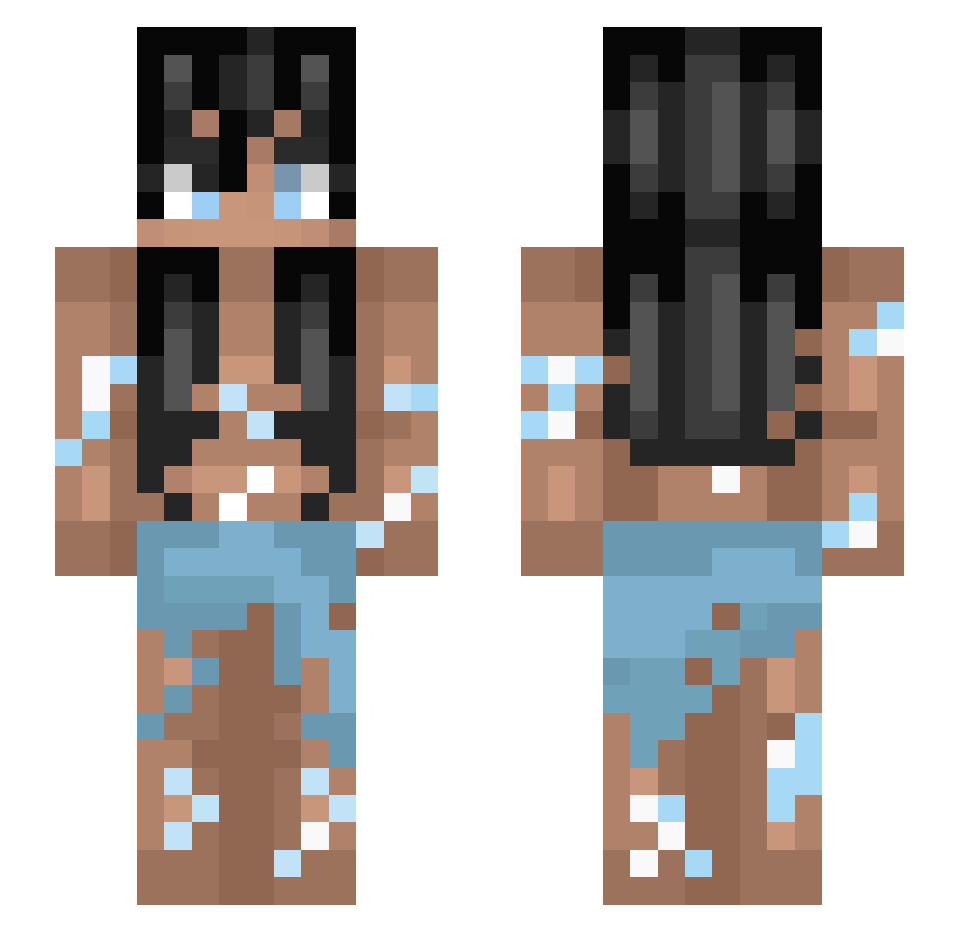 Nappa7 Minecraft skin, front and back view