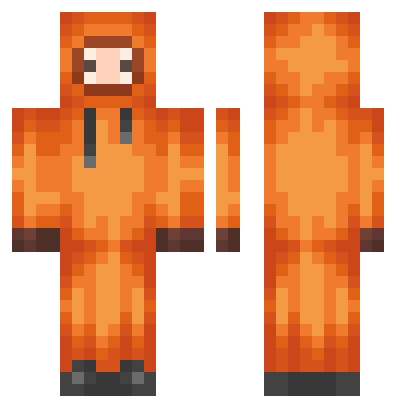 LastNameFirst Minecraft skin, front and back view