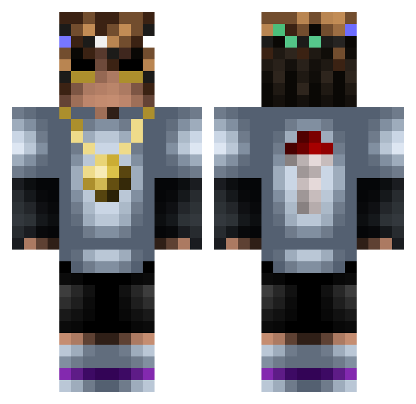 laughingsteps Minecraft skin, front and back view