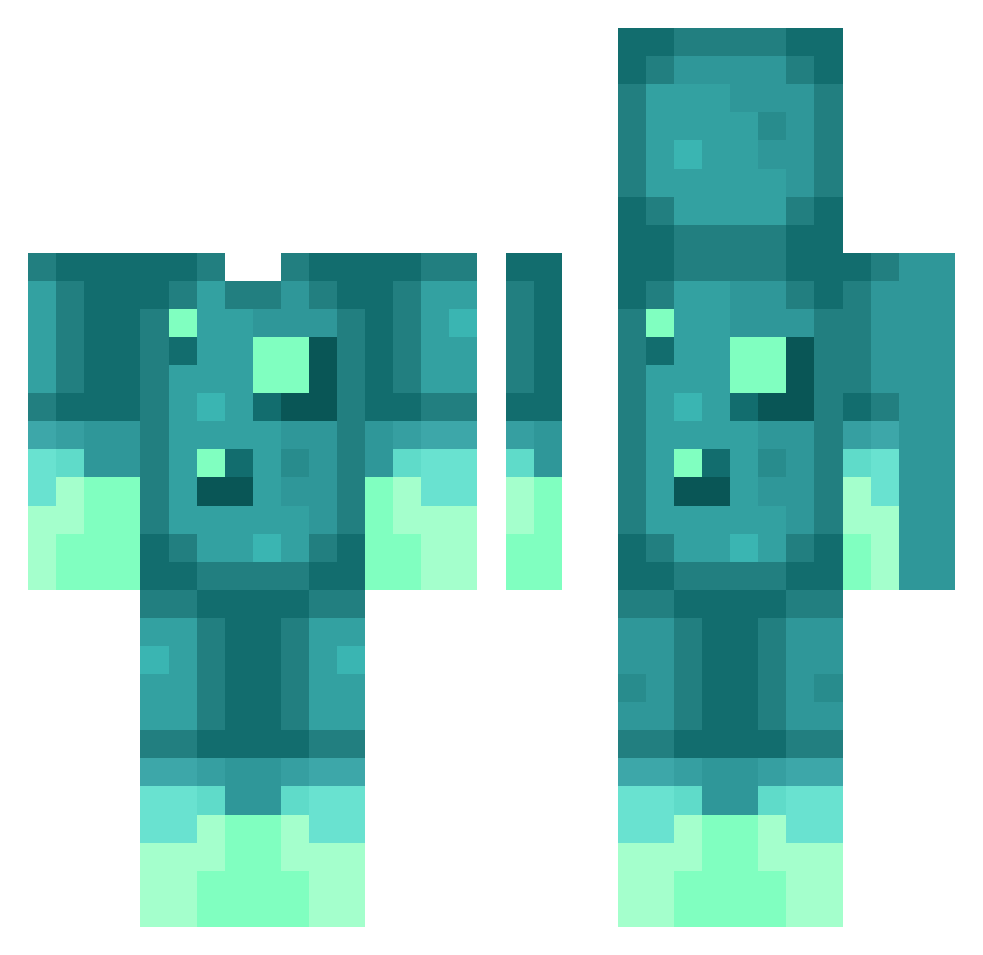 Sublimity Minecraft skin, front and back view