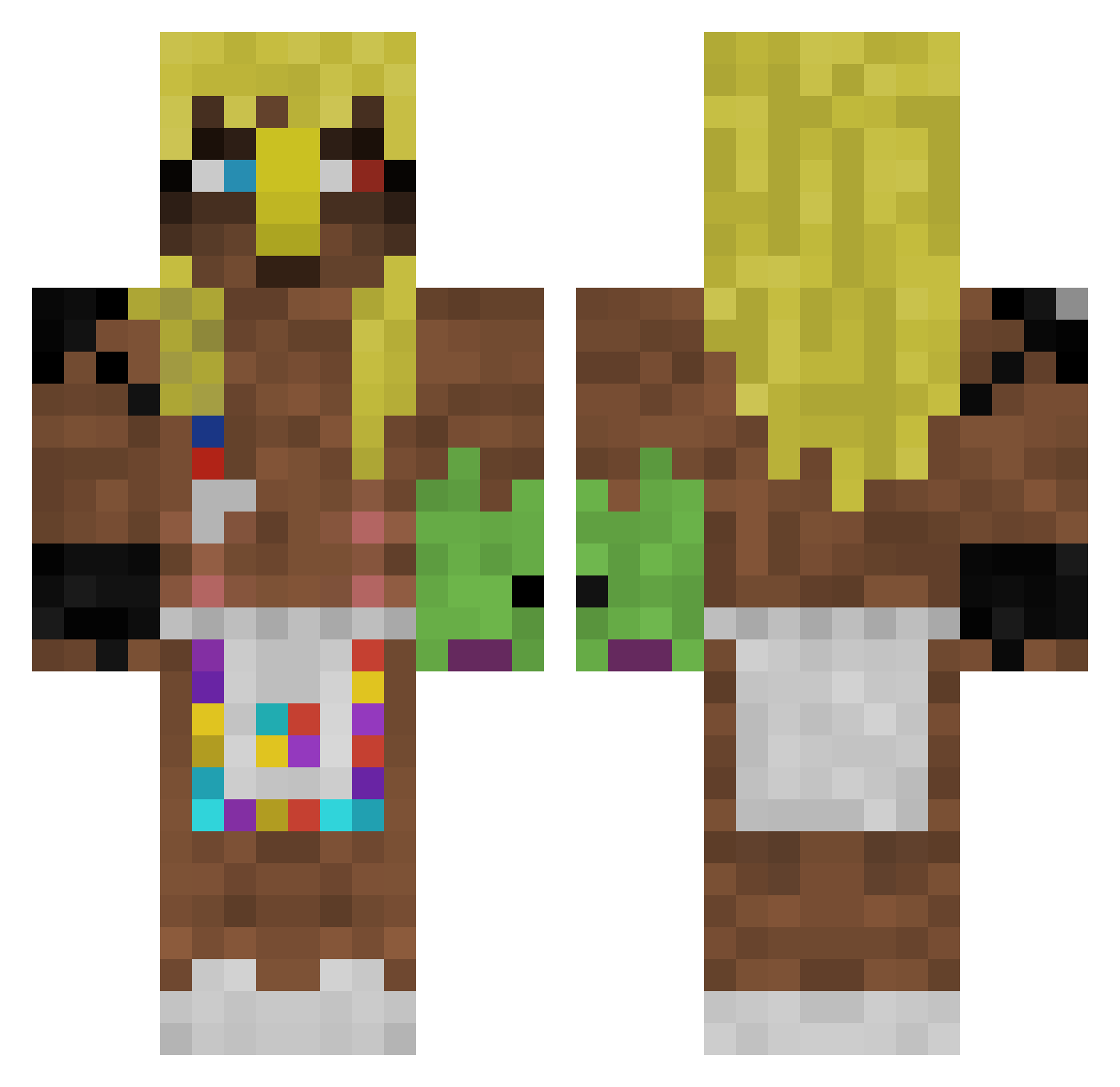 Lechuga_boio Minecraft skin, front and back view