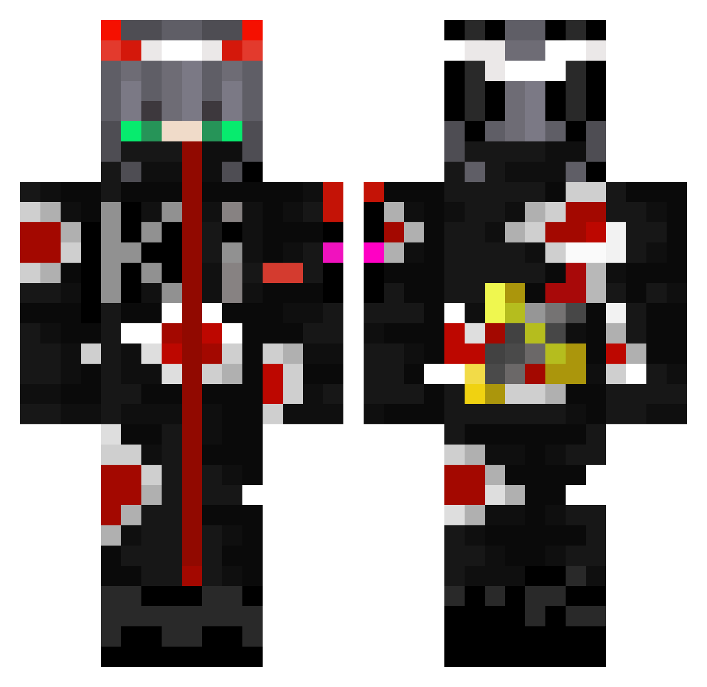 KitsOko Minecraft skin, front and back view