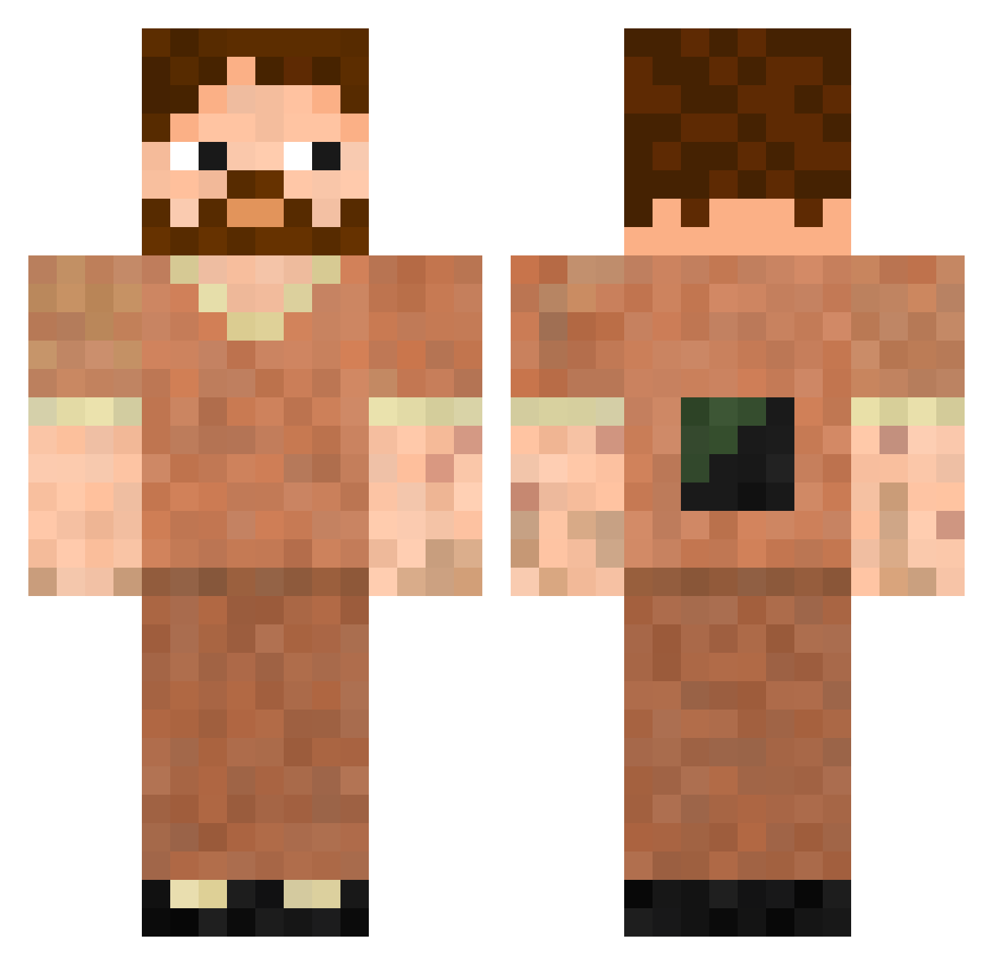 Dogbertd Minecraft skin, front and back view