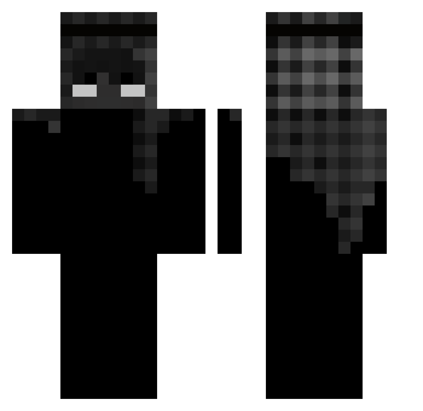 quaso Minecraft skin, front and back view