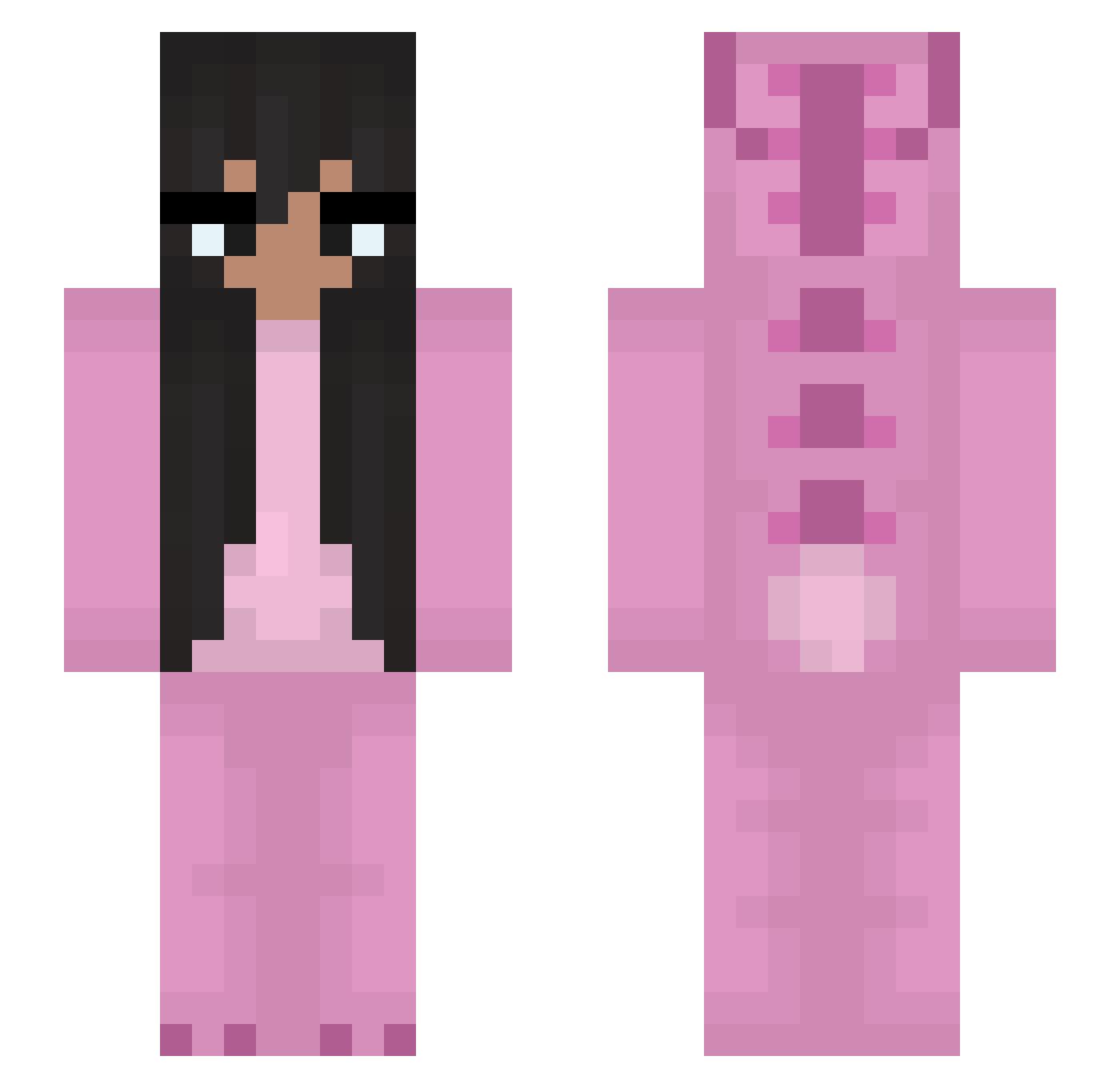 Reena Minecraft skin, front and back view