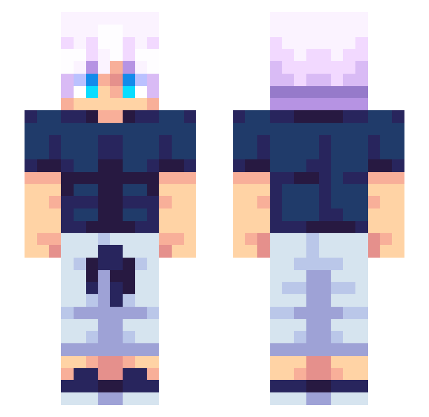 UHCFleece Minecraft skin, front and back view