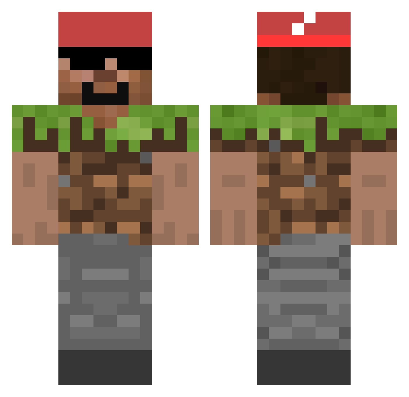 GlitchGuaranteed Minecraft skin, front and back view