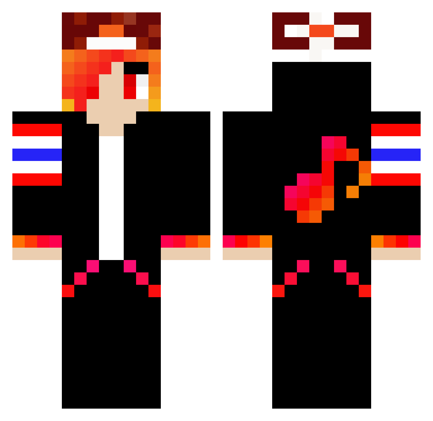 Cherry2522DT Minecraft skin, front and back view