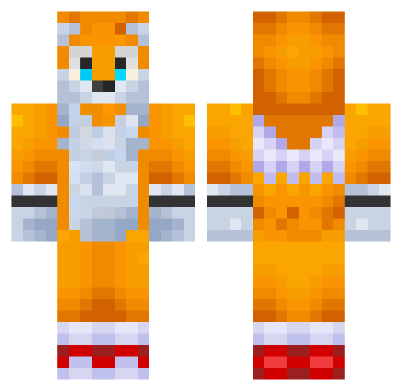 Poodle5586 Minecraft skin, front and back view
