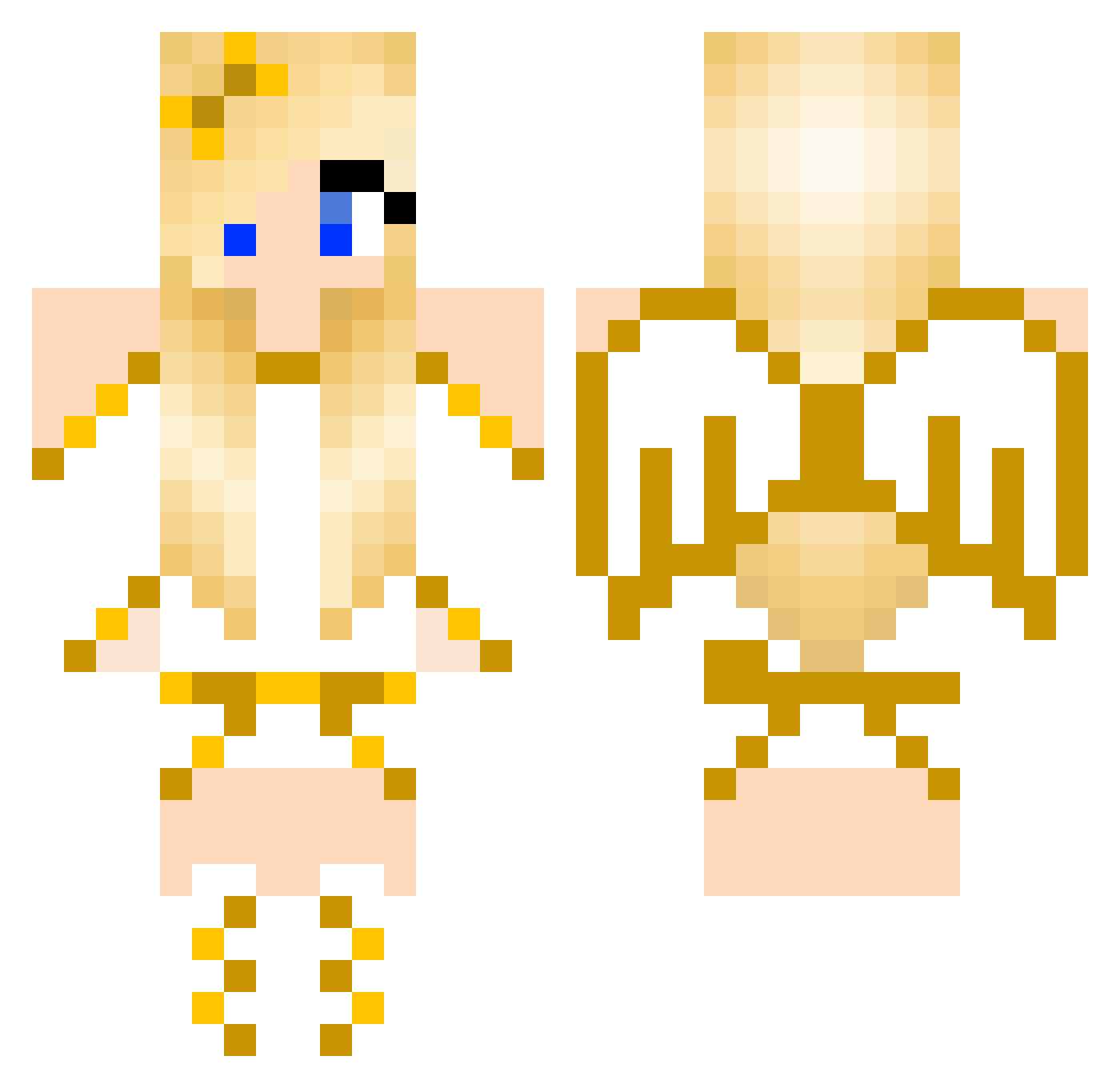 zeraz Minecraft skin, front and back view
