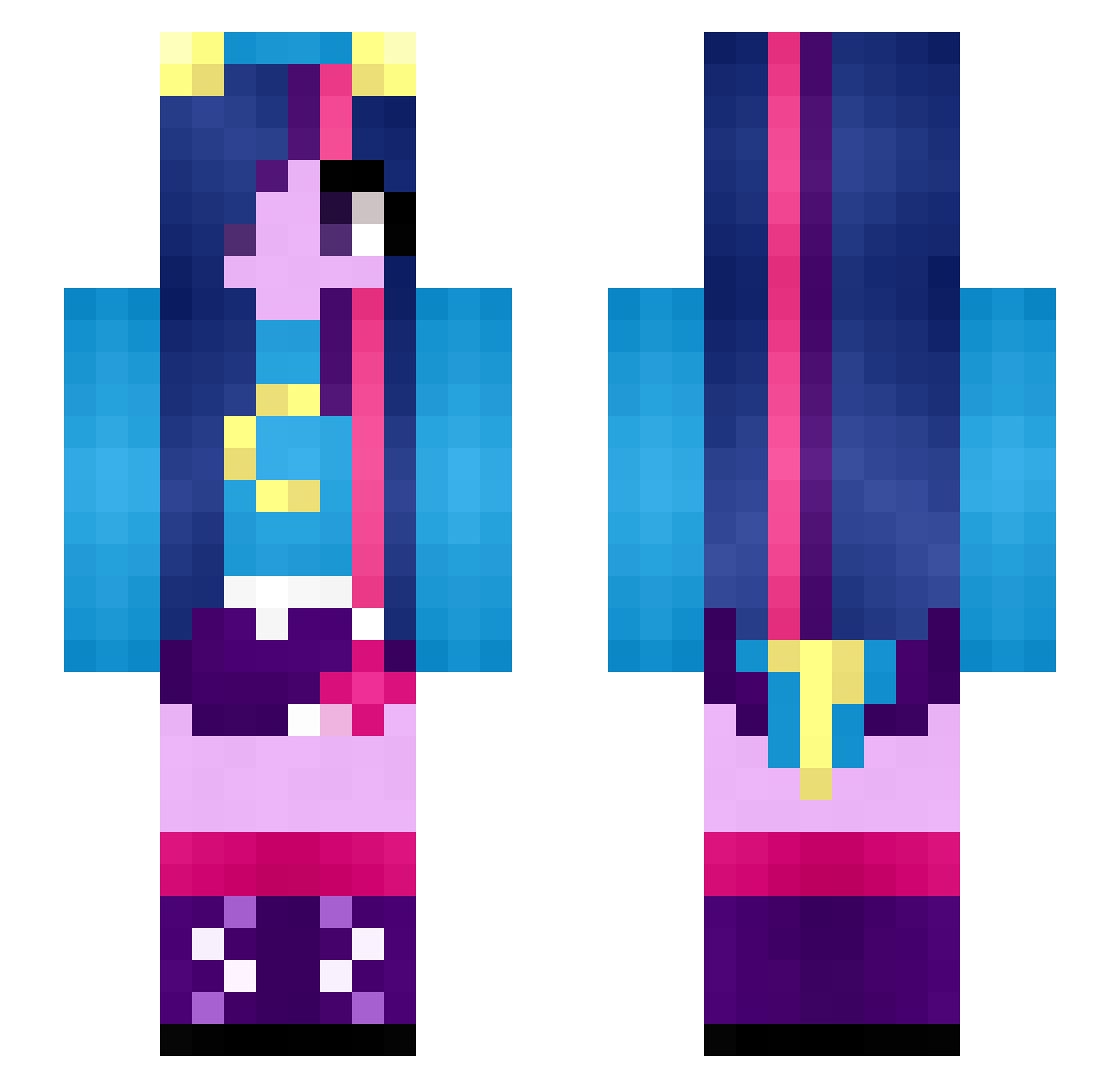 chatteey Minecraft skin, front and back view