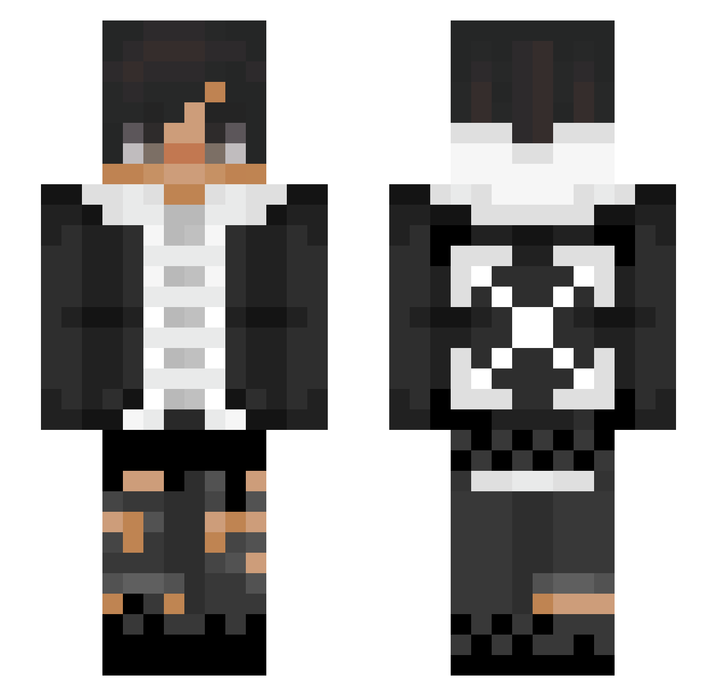 kxii_ Minecraft skin, front and back view