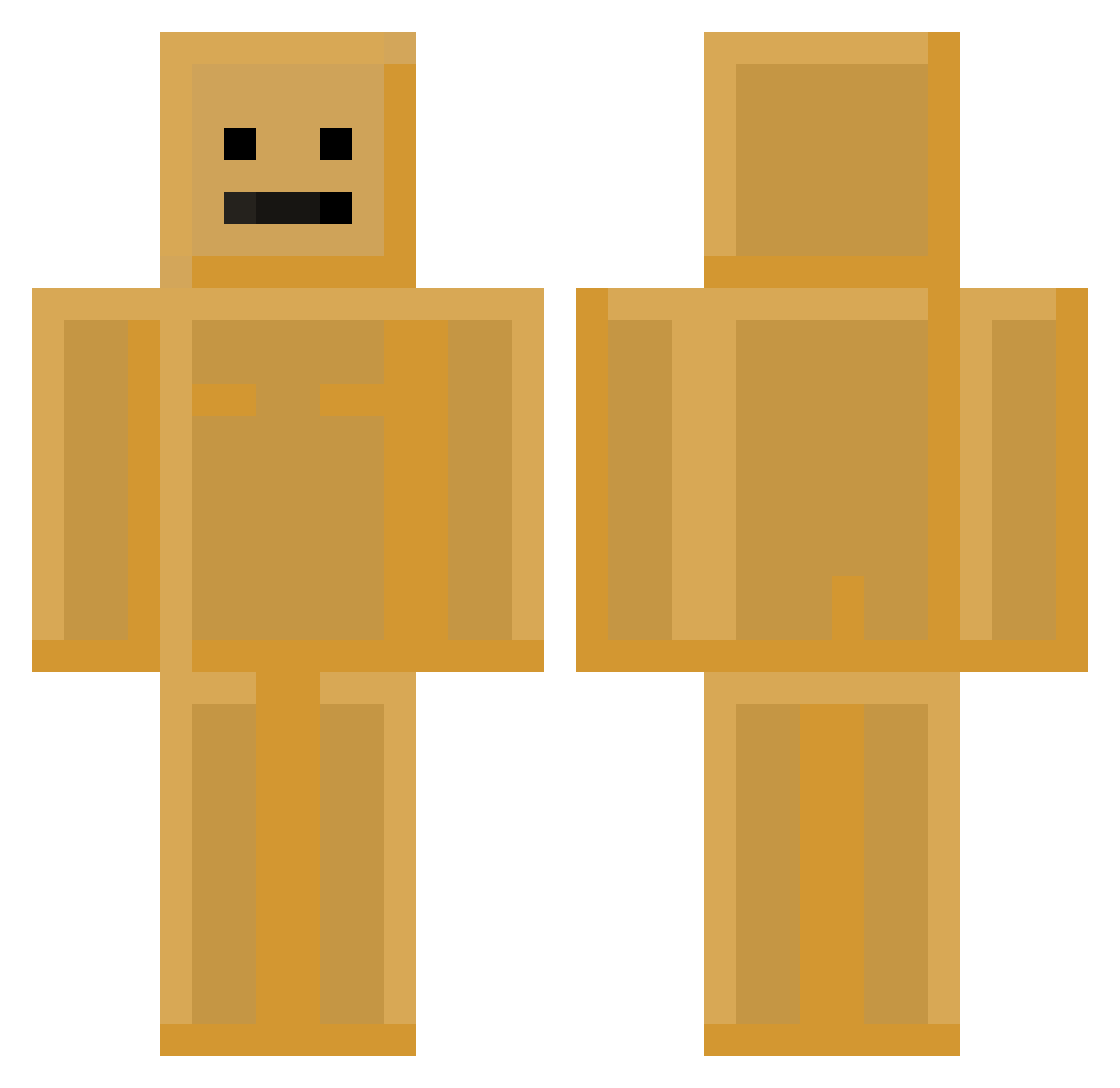 numberist Minecraft skin, front and back view