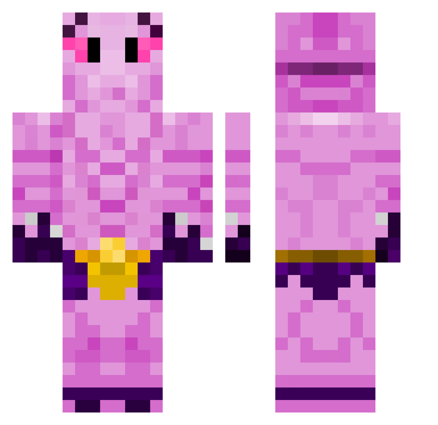 diamsofer Minecraft skin, front and back view