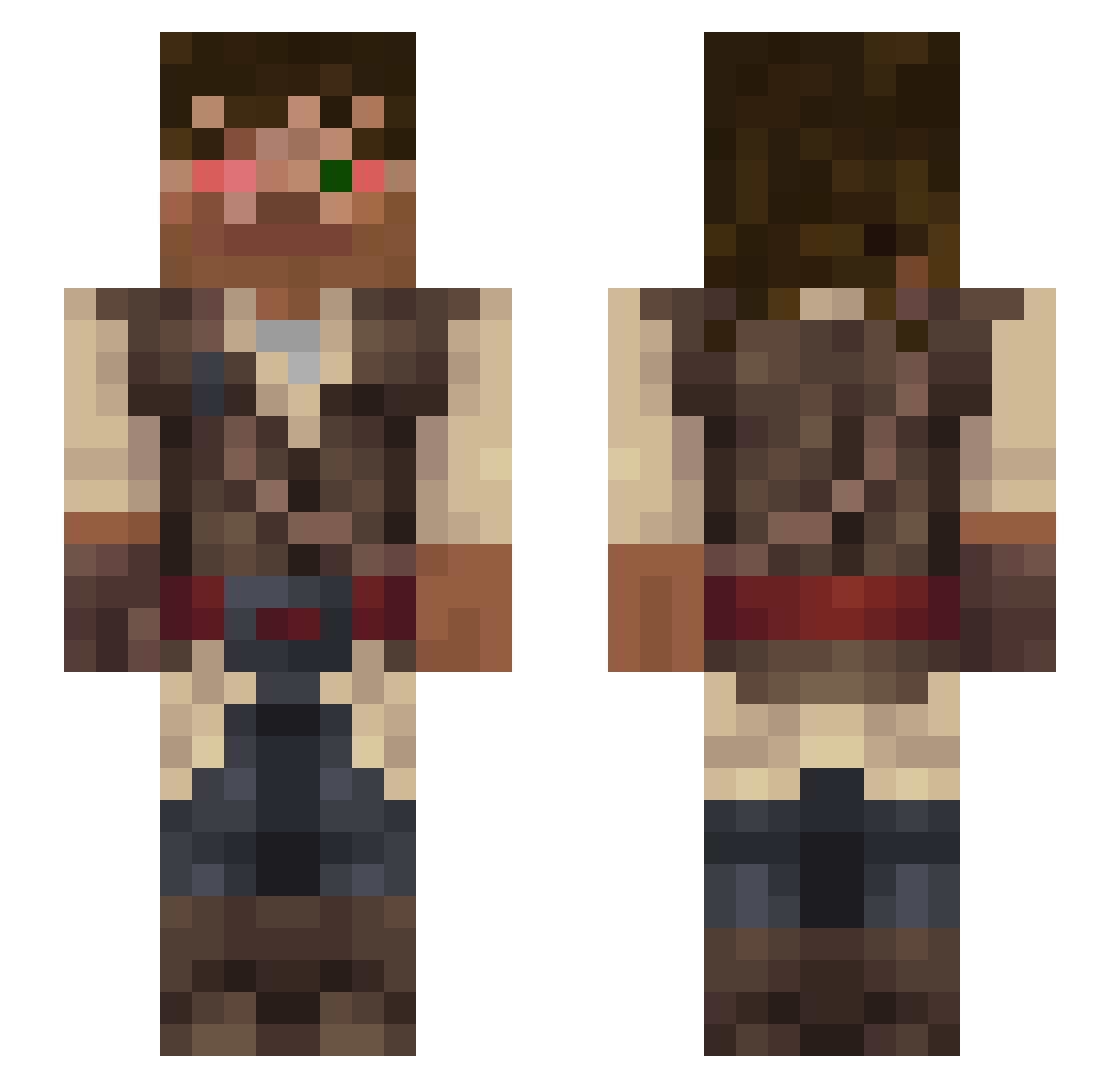 Piura Minecraft skin, front and back view